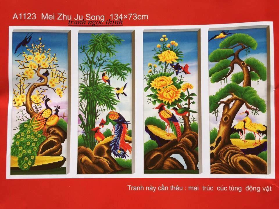 Tranh theu chu thap tứ quý A1123- Ngocthinhshop