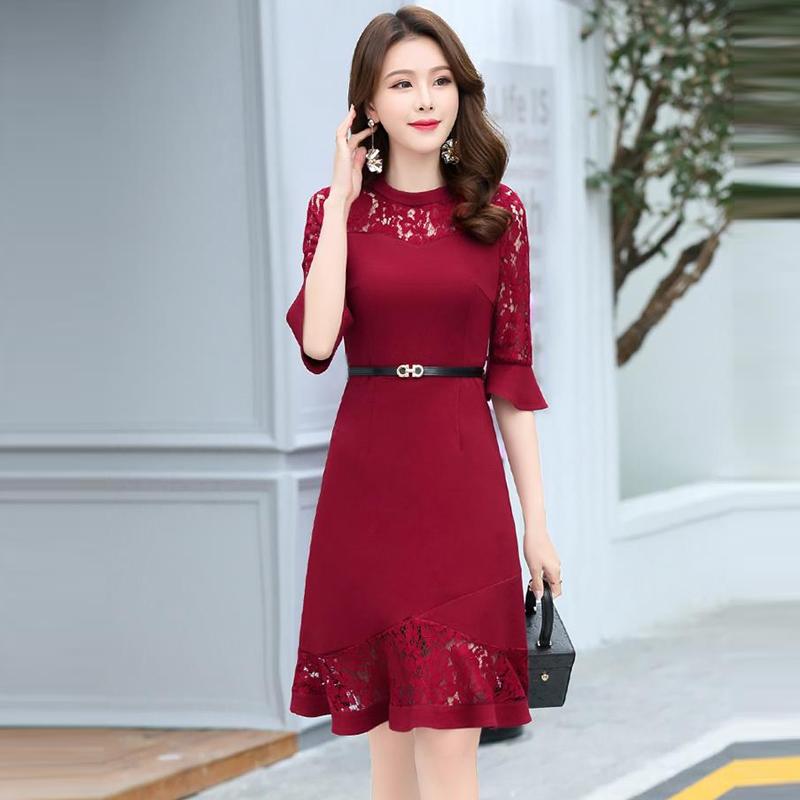 [HCM]Đầm đen body dự tiệc phối ren đuôi cá cao cấp