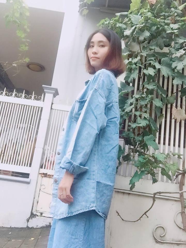 Áo Khoác Jean Form Dài (Xanh Nhạt)