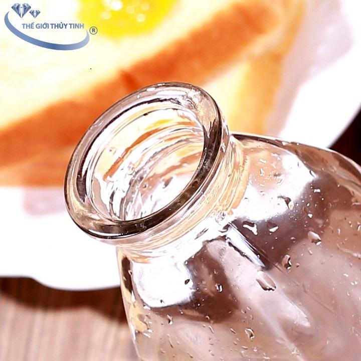 Chai Thủy Tinh Vuông 350ML Nút Bần