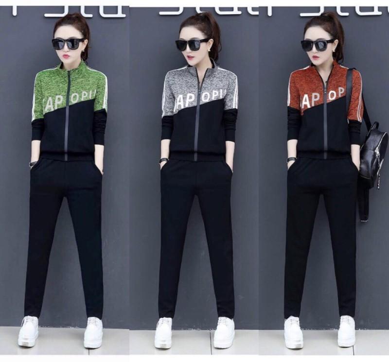 Bộ đồ thể thao thu đông cao cấp khóa kéo