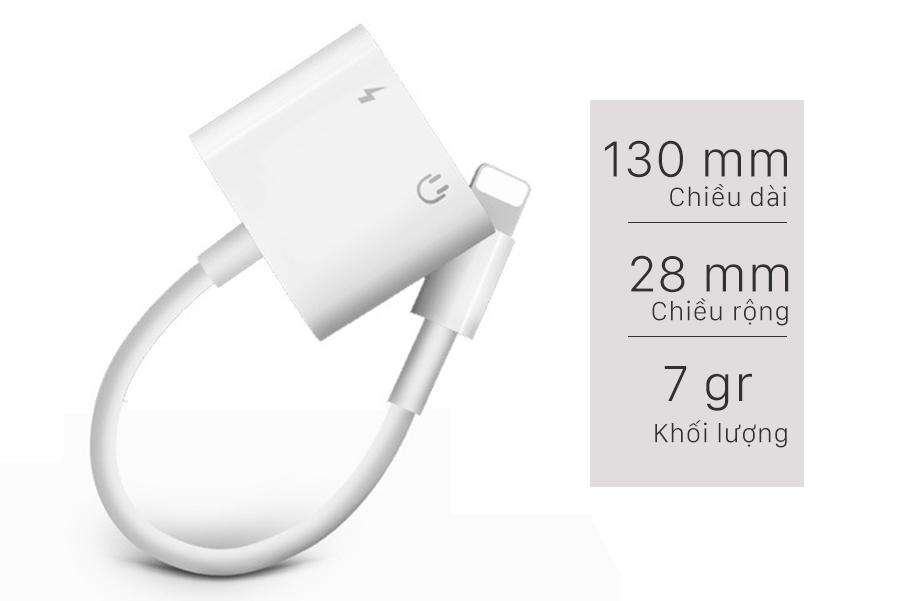 Jack chia Lightning ra 3.5mm kèm cổng sạc cho iPhone, iPad