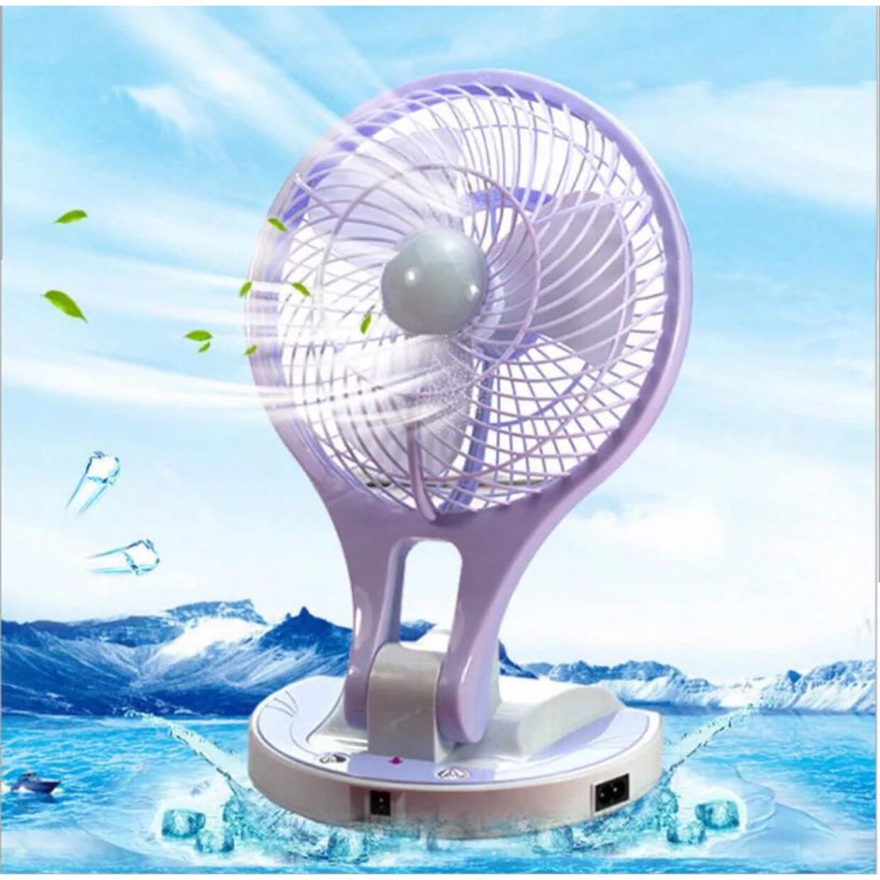 QUẠT SẠC 3 CÁNH CÓ ĐÈN LED 2 CẤP ĐỘ