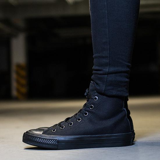 Cv Classic Canvas Sneakers High Collar Full Black Women's Shoes