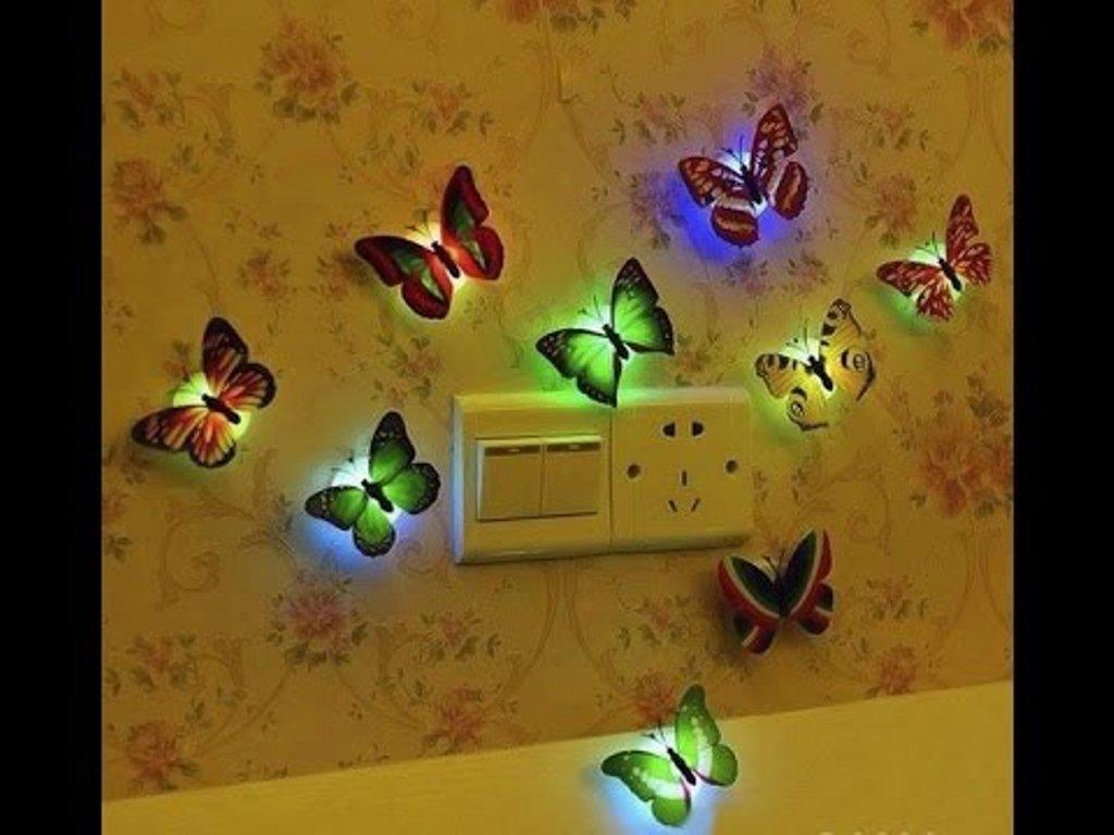 [HCM]Combo 5 Đèn Led Bướm Phát Sáng Dán Tường