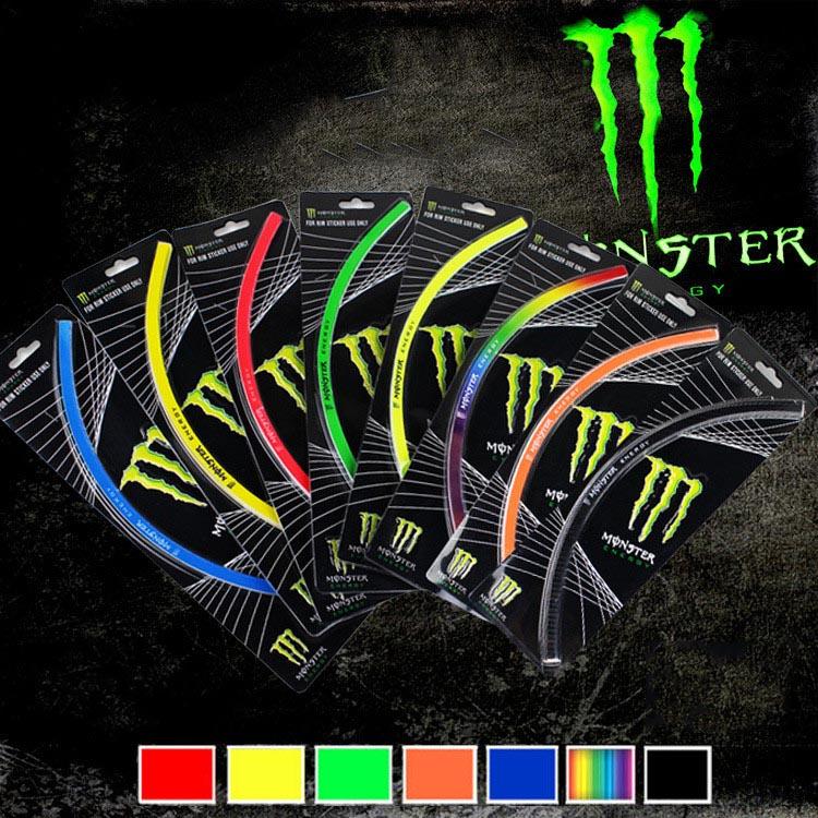 Bộ decal dán vành xe monster ( vàng)