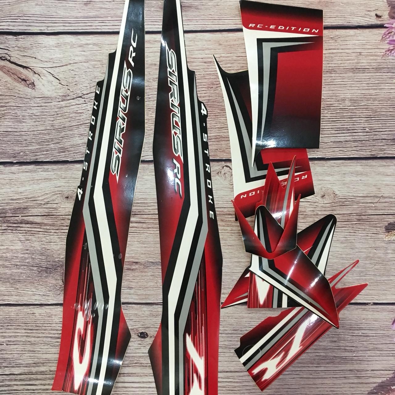 Decal dán xe SIRIUS MÀU ĐỎ ĐEN -Full bộ tem dán xe sirius RC ĐỎ ĐEN (B07 )