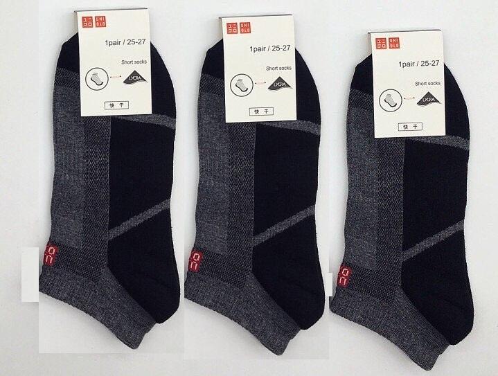 Bộ 5 Đôi Tất Vớ Nam Cổ Ngắn Mầu Ghi Pha Đen UNI