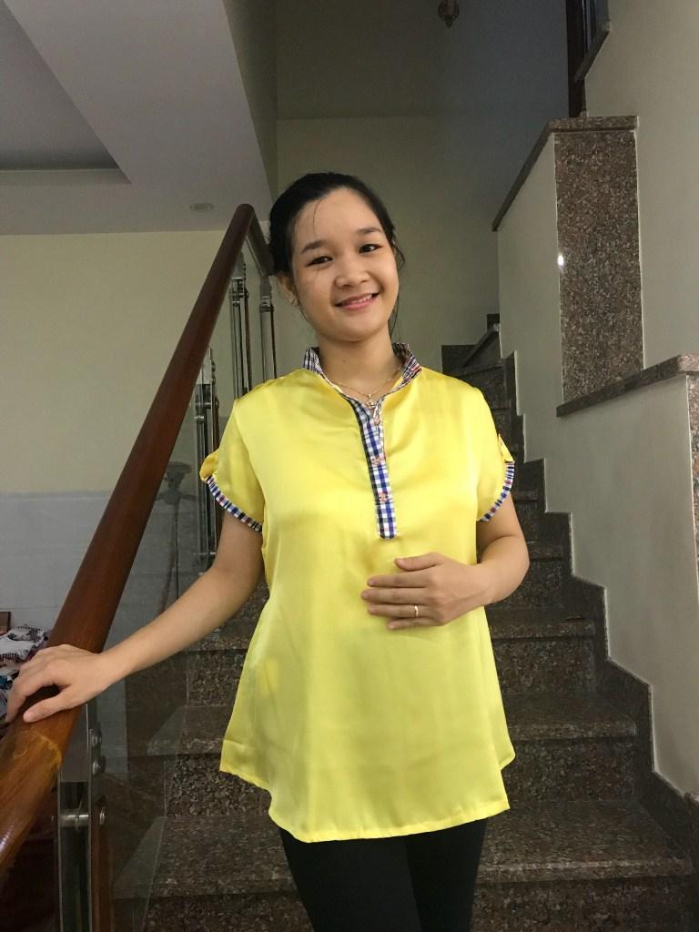 Áo bầu lụa cổ trụ (vàng)