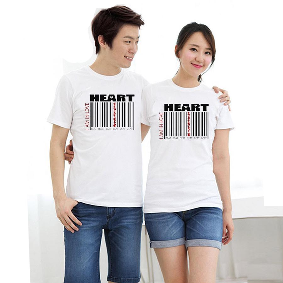 Áo thun cặp đôi in đẹp hình nhịp trái tim form rộng phong cách hàn quốc ATAC136