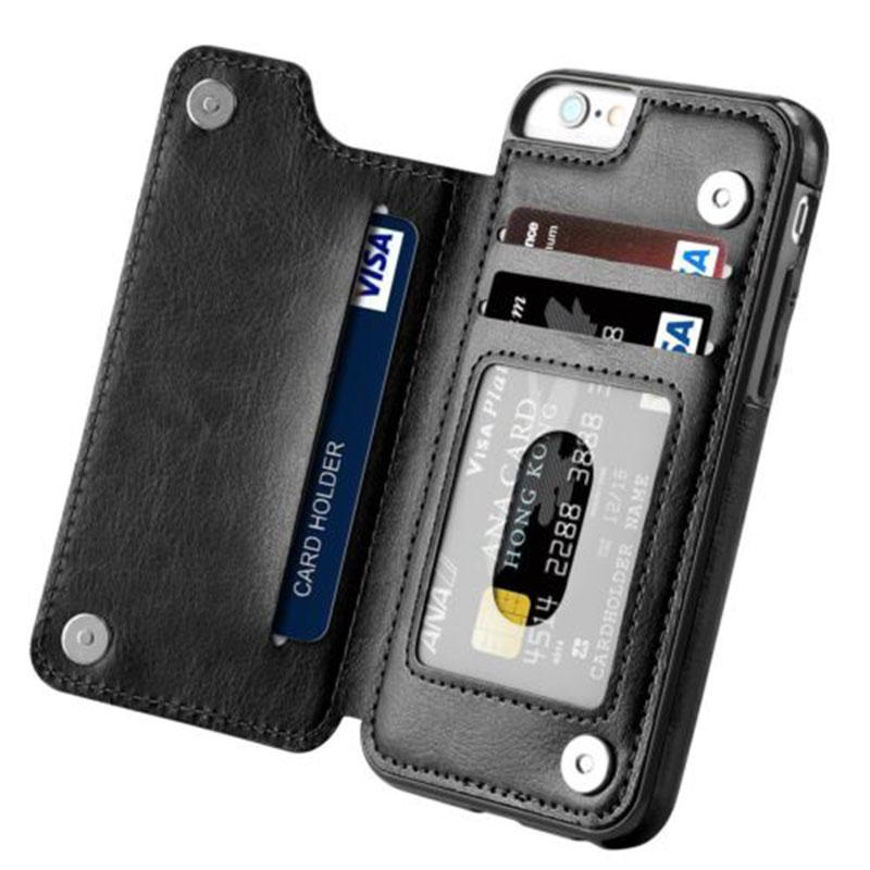 Ốp da dạng ví đa năng có khe đựng thẻ ốp bảo vệ toàn bộ chống sốc cho iphone x 7/8 7/8 plus