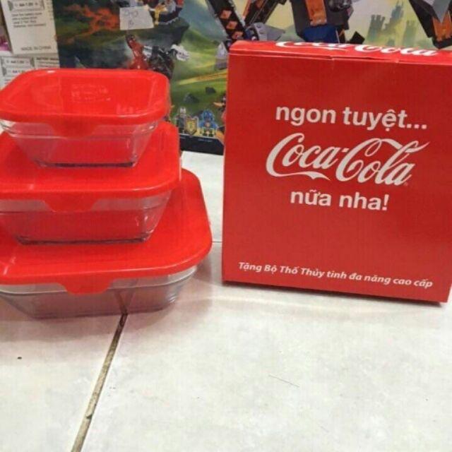 Bộ 3 thố thủy tinh có nắp đậy