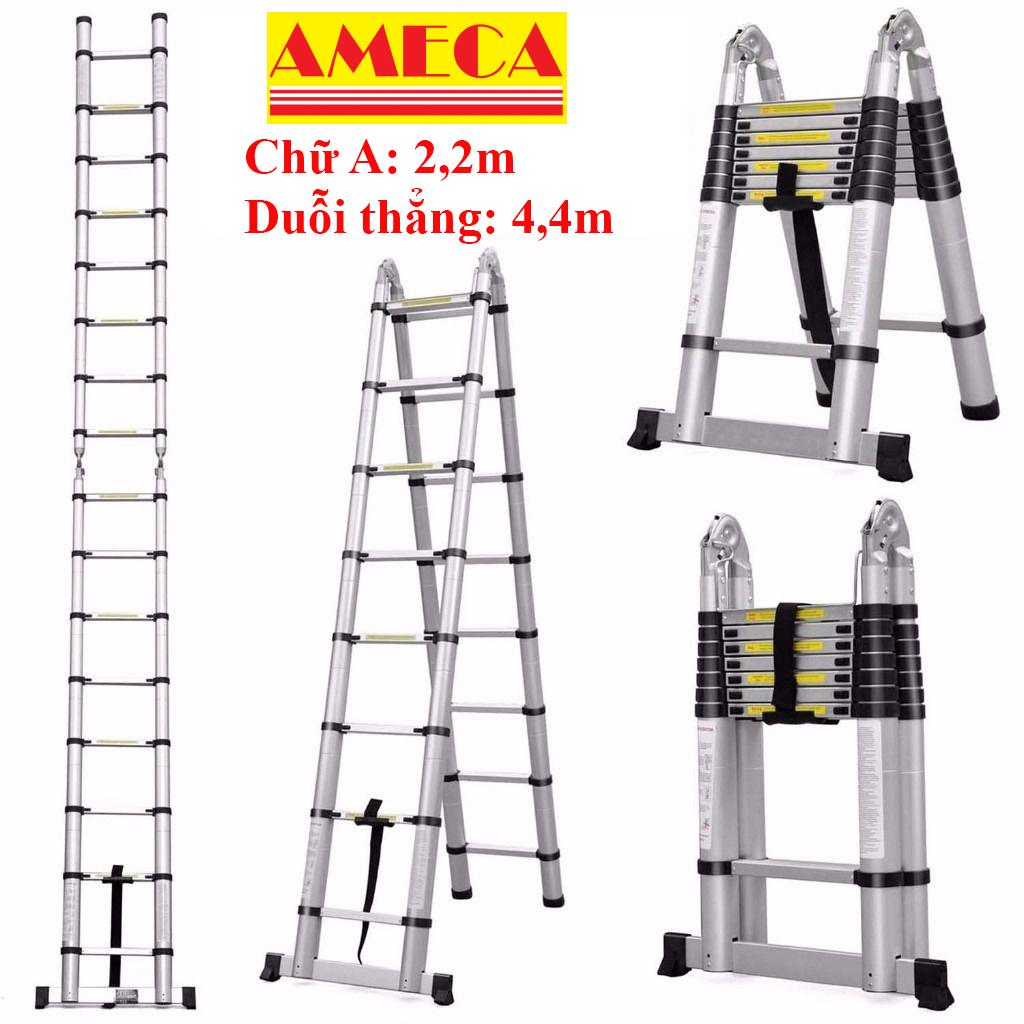 Thang nhôm rút chữ A AMECA AMI440 - 4,4m