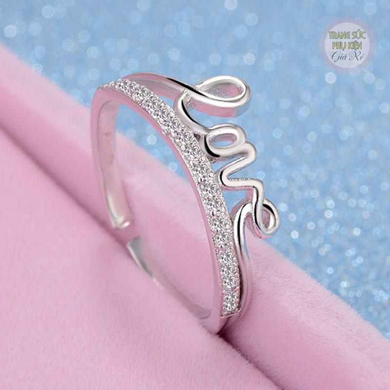 [HCM]Nhẫn nữ Bạc ý S925 chữ LOVE N24