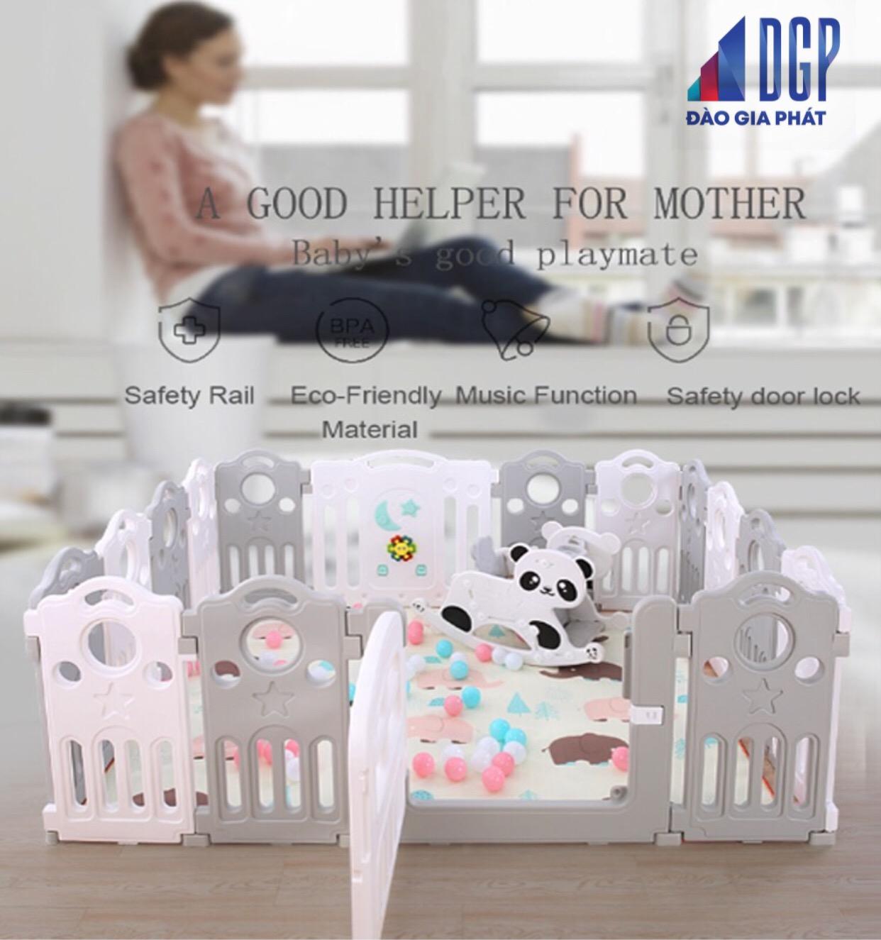 QUÂY CŨI NHỰA TRẺ EM 16 TẤM (PINK WHITE - 152cm x 190cm)