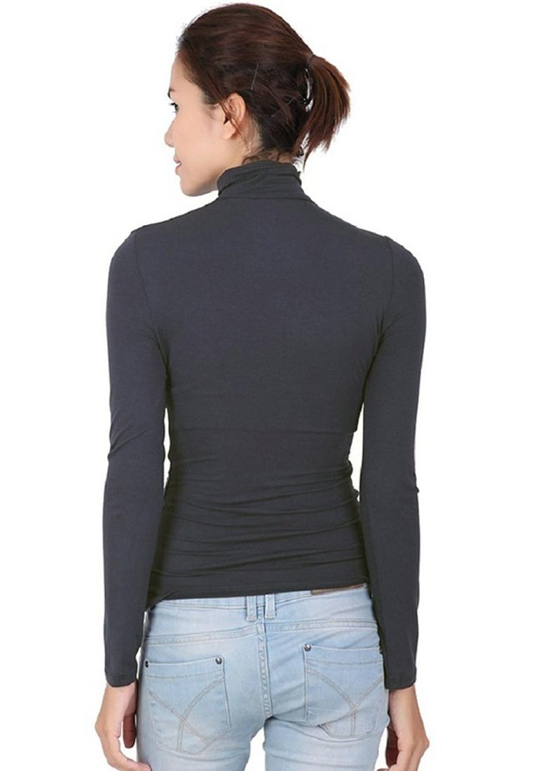 Bộ 2 áo giữ nhiệt cổ lọ nữ Chipxinhxk (đen+tím than)