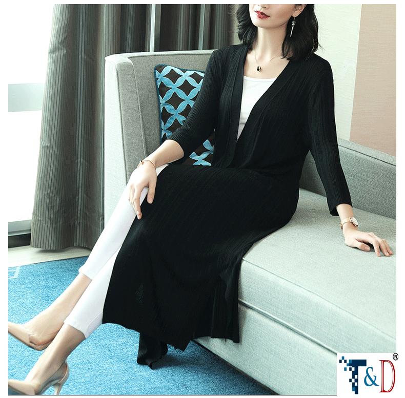 Áo khoác nữ cardigan form dài màu đen