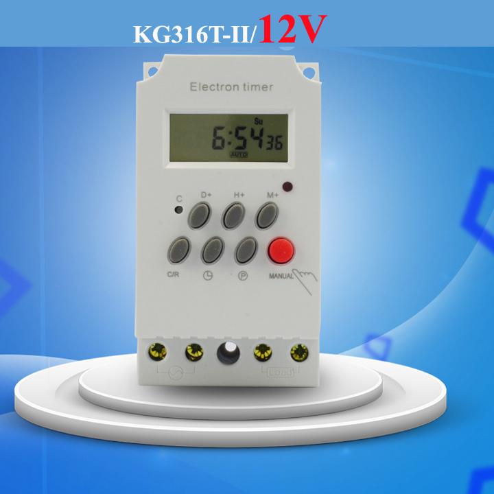 Công tắc hẹn giờ KG316T-II/ 12V dùng điện 1 chiều 12V DC, bật tắt thiết bị điện 12v dùng bình ắc quy