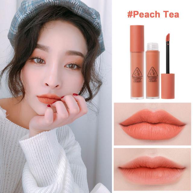 [HOT NEW 2018] Son Kem Lì 3CE Soft Lip Lacquer #Peach Tea - Tone Cam Nude