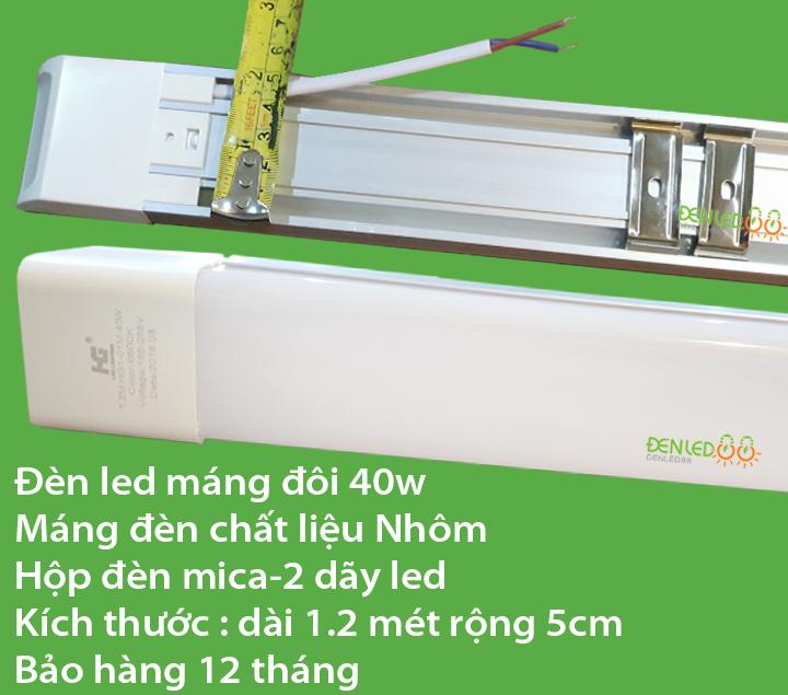 Bộ 4 đèn led Tuýp mica 40w-1.2 mét