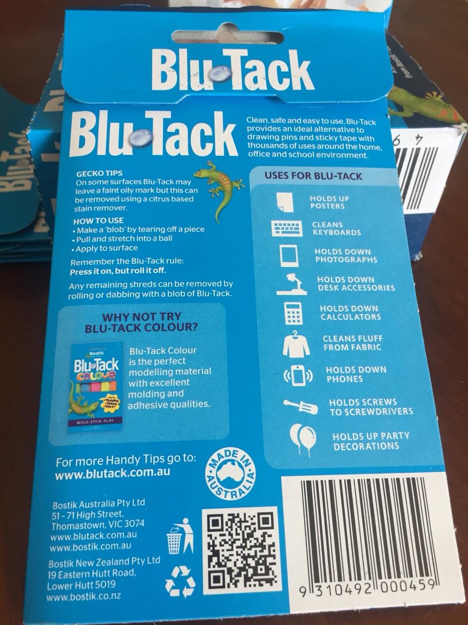Đất sét dính blutack, Blu tack của Bostik 75 gr