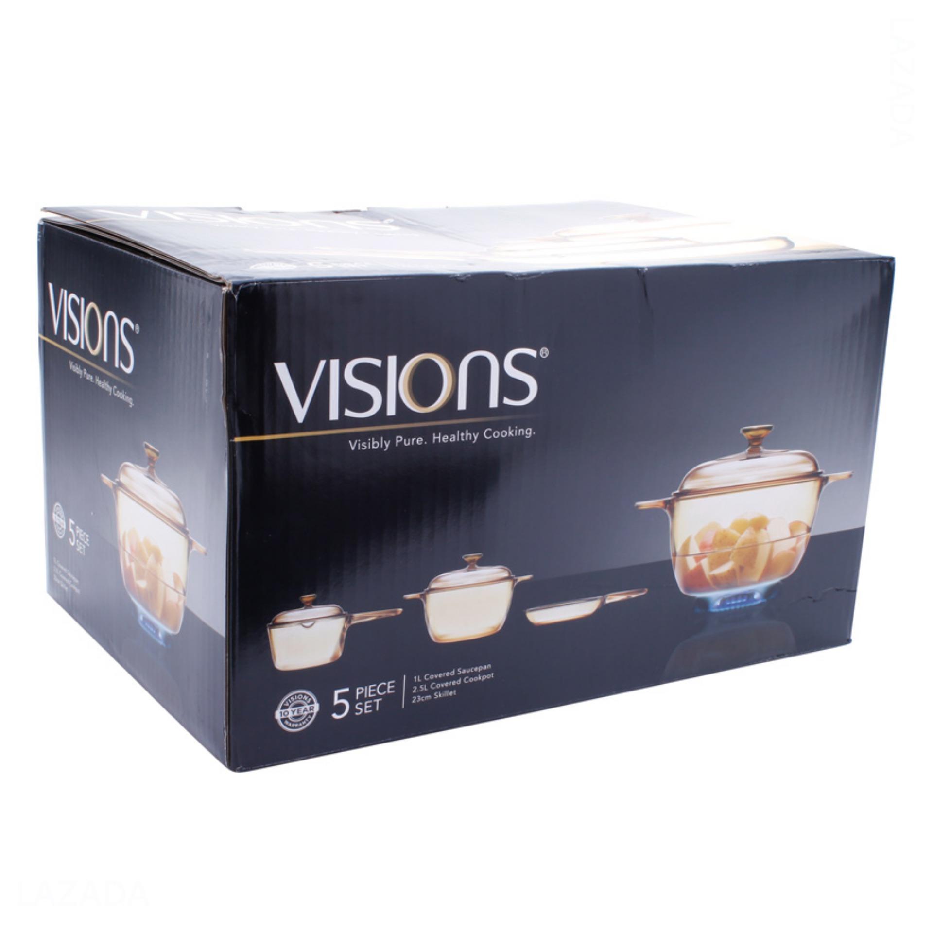 Bộ 3 nồi thủy tinh Visions VS-347 (Vàng nâu)