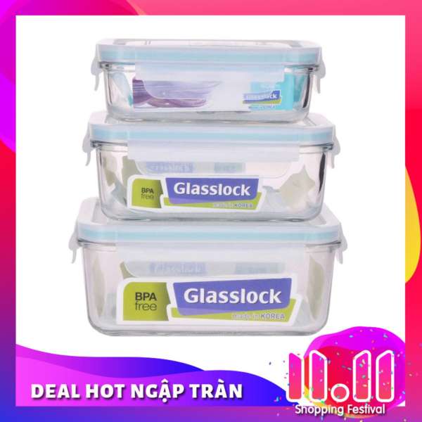 Bộ 3 hộp thủy tinh Glasslock GL1044