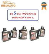 Bộ 5 Chai nước rửa xe bảo vệ màu sơn xe SUMO Wash And Wax 1 lít thumbnail