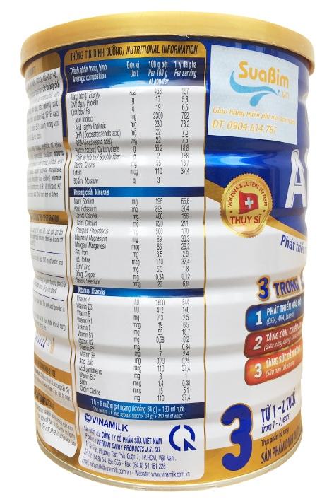 Sữa bột Vinamilk Dielac Alpha 3 900g (hộp thiếc)