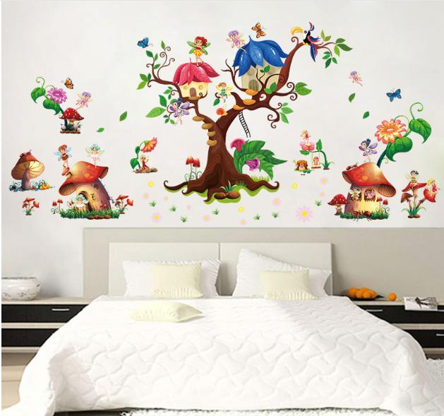 Decal dán tường 576875-69- Cây và nấm
