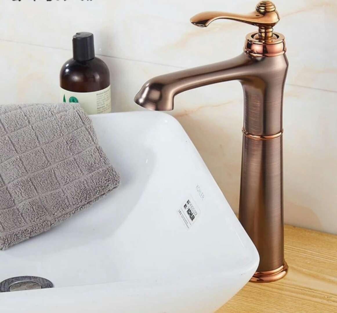 Combo sen cây đồng mạ giả cổ Ko4118 (kèm vòi lavabo)