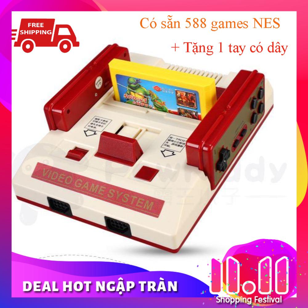 Điện tử 4 nút hdmi 1080p tay cầm không dây có sẵn 588 games