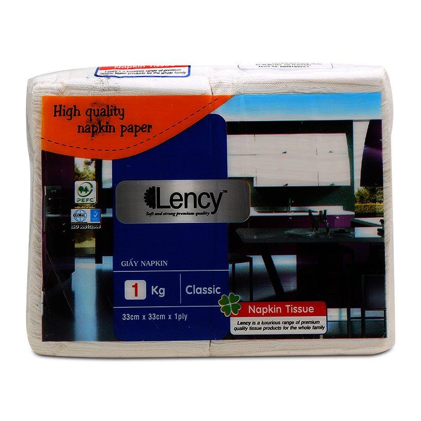 Combo 2 gói Khăn giấy Lency Napkin 33x33 cm (1kg)