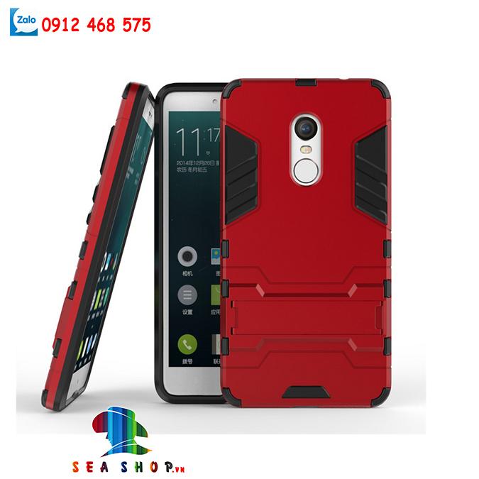 [TẶNG KÍNH CƯỜNG LỰC] Ốp lưng Xiaomi Redmi Note 4 iRon man chống sốc (đỏ)