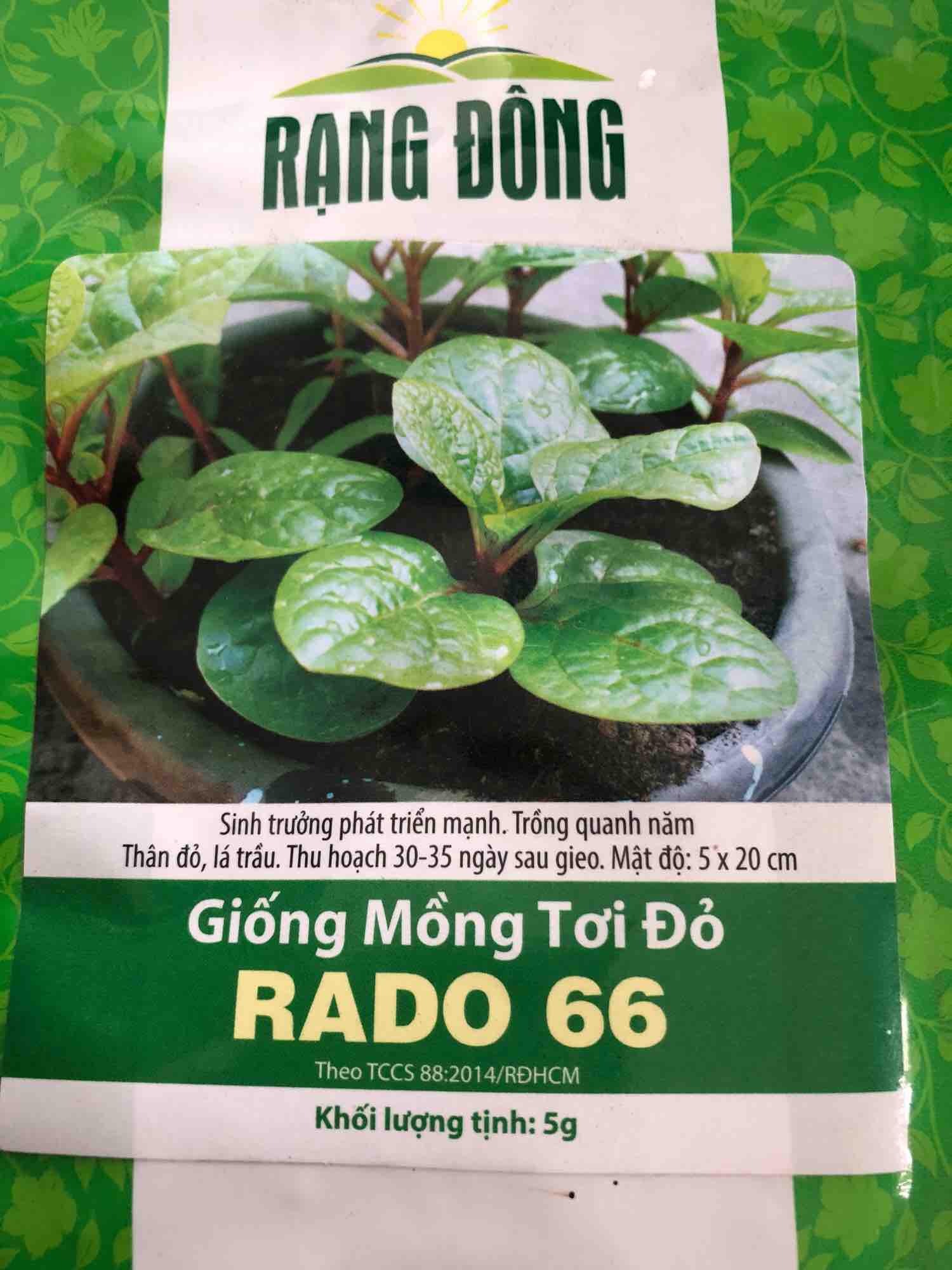 Hạt Giống Mồng Tơi Đỏ - Hạt giống rau ăn lá