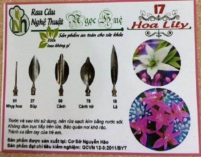 [HCM]Kim rau câu 3D Ngọc Huệ (bộ 5 kim số 17 - hoa Lily)