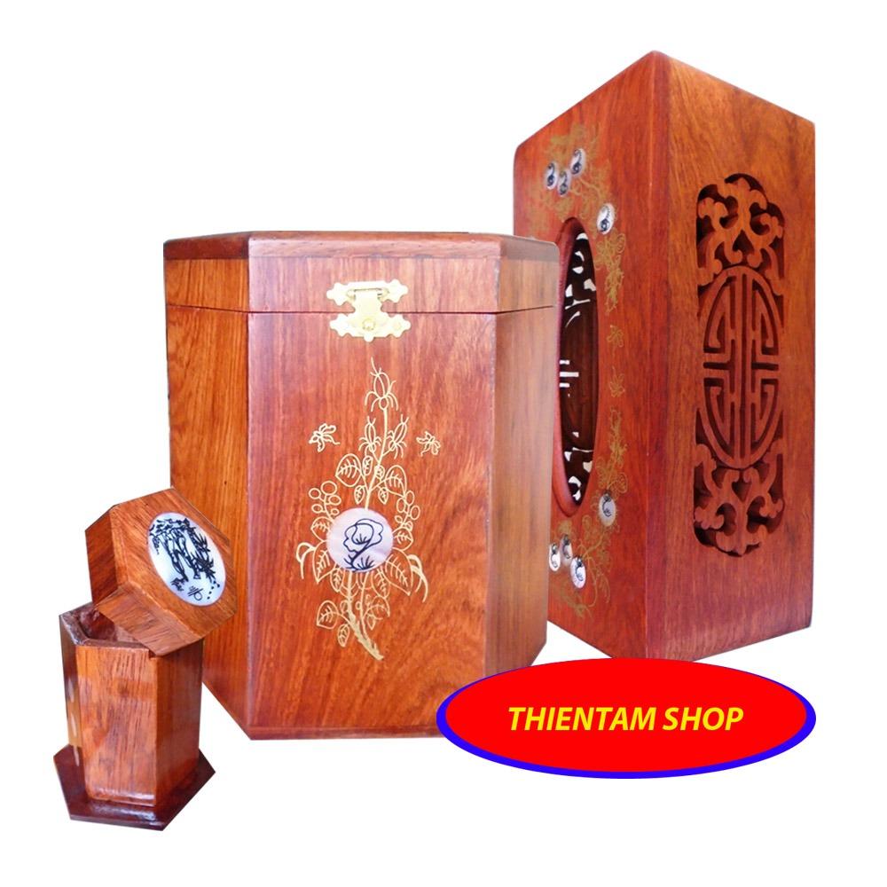 Bộ 3 món tiện ích bằng gỗ hương đỏ com042