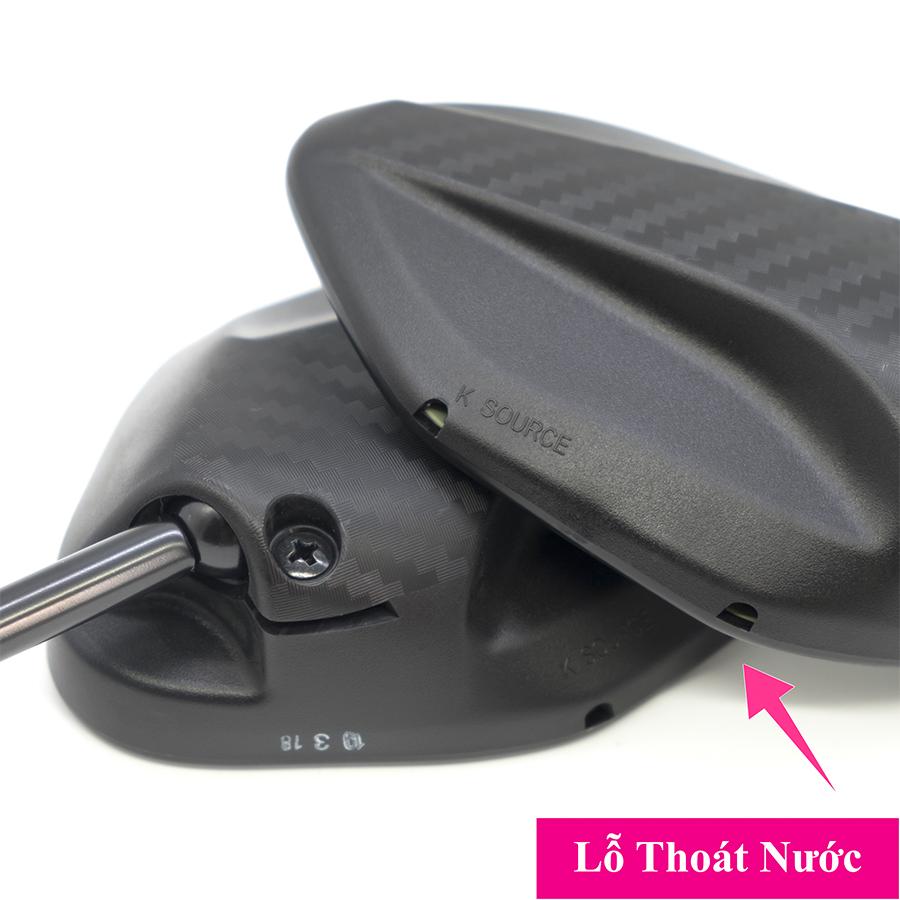 Gương Chiếu Hậu Vân Carbon Chân Ngắn (Chân 10 ly) - 01 Cặp