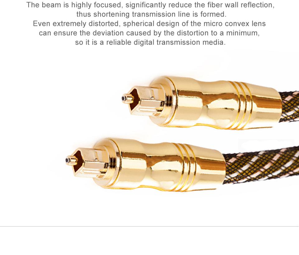 Dây audio quang (Toslink Optical) 2 đầu mạ vàng 24k