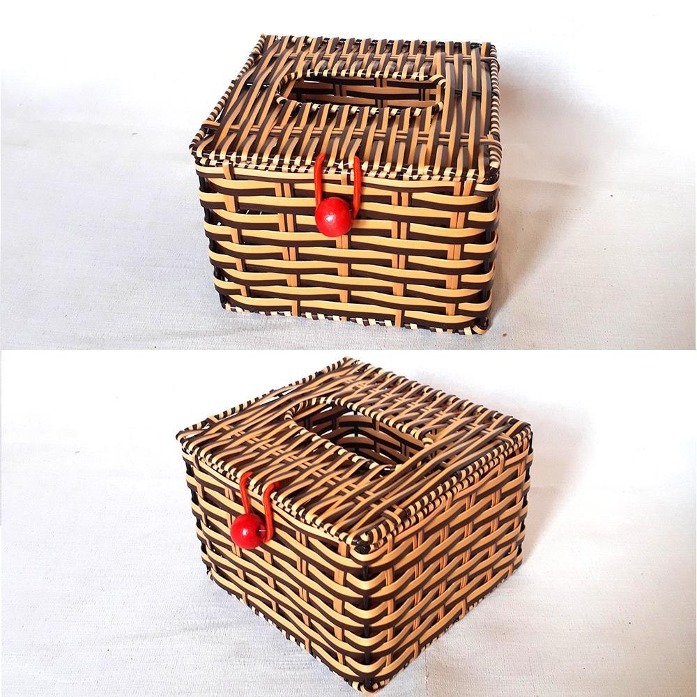 Combo 2 Hộp đựng giấy ăn giả mây vuông (12x12x8) cao cấp