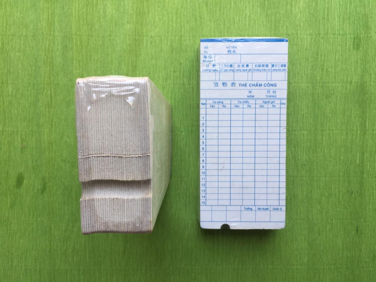 Bộ 100 thẻ chấm công bằng giấy loại mỏng– Hoa Việt