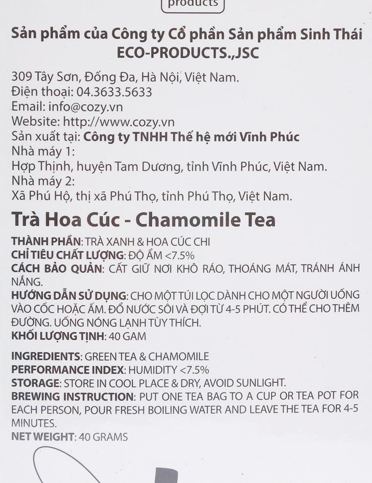 Trà túi lọc cozy hoa cúc 40g (20 gói x 2g)