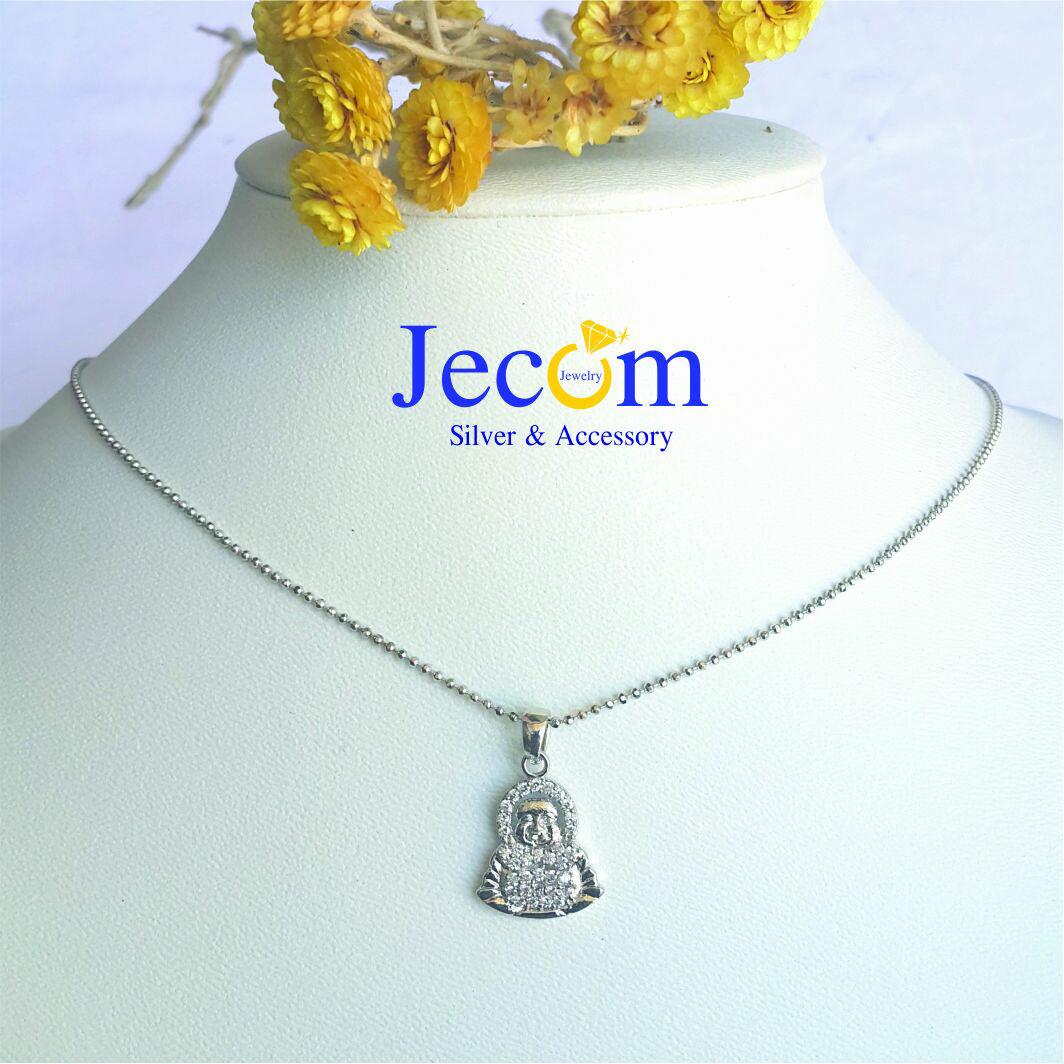 Dây chuyền nữ mặt Phật Di Lặc đính đá Jecom Silver DC366 (Bạc)