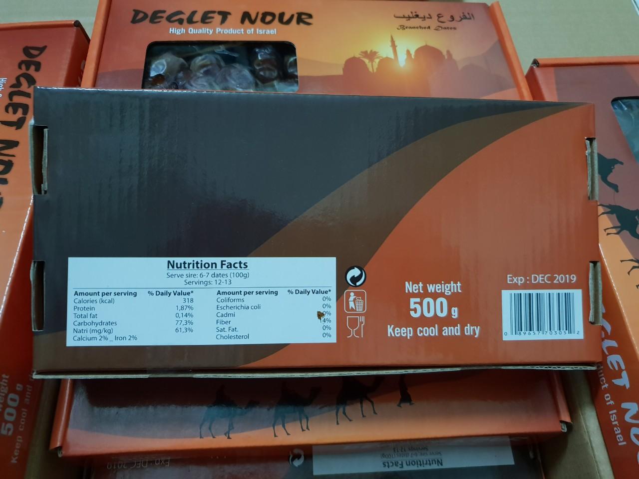 Chà Là Sấy Khô Nguyên Cành Deglet Nour Nhập Khẩu 500g