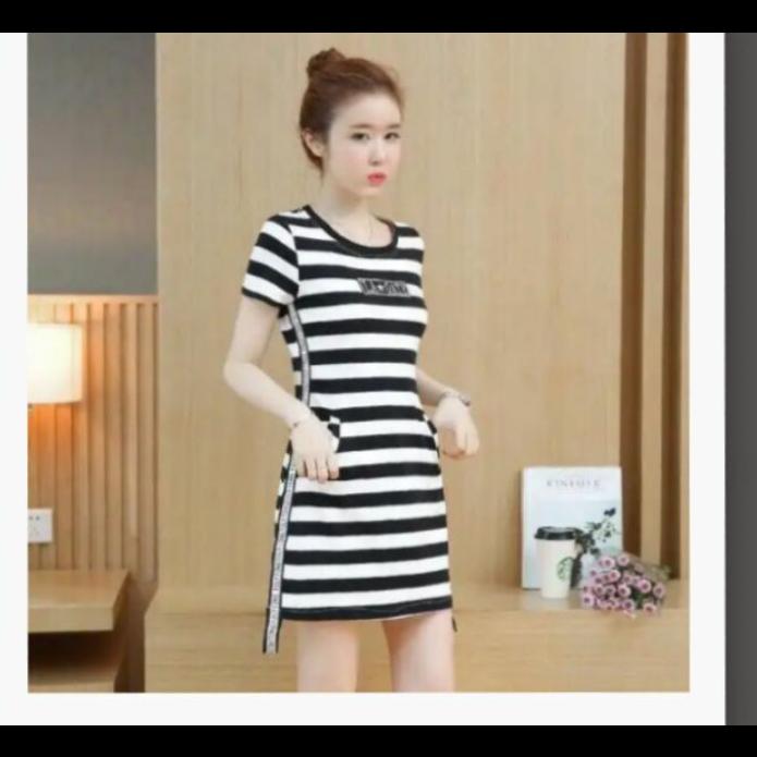 Đầm thun suông sọc