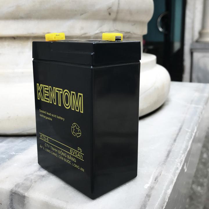 [HCM]Ắc quy khô Kentom 6V 5A cho đèn quạt sạc