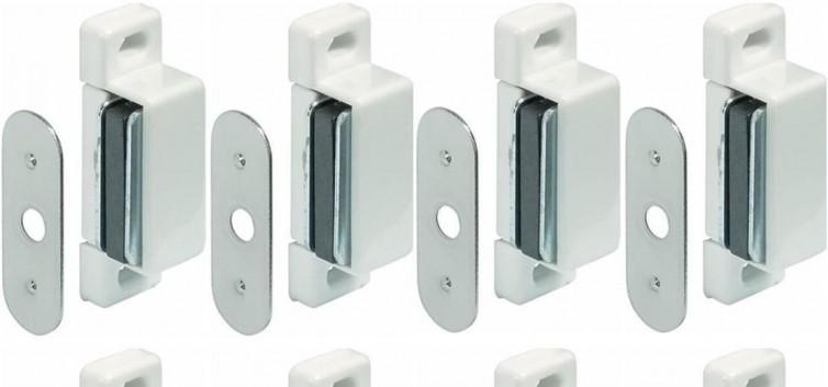 Hộp hít cửa tủ bếp nam châm màu trắng sứ nhỏ (24 cái)