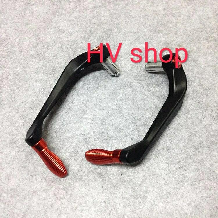 Gu tay thang xe may bộ 2 Gù bảo vệ tay thắng CNC moto xe máy hv shop ( đen - đỏ ) (1 cặp )