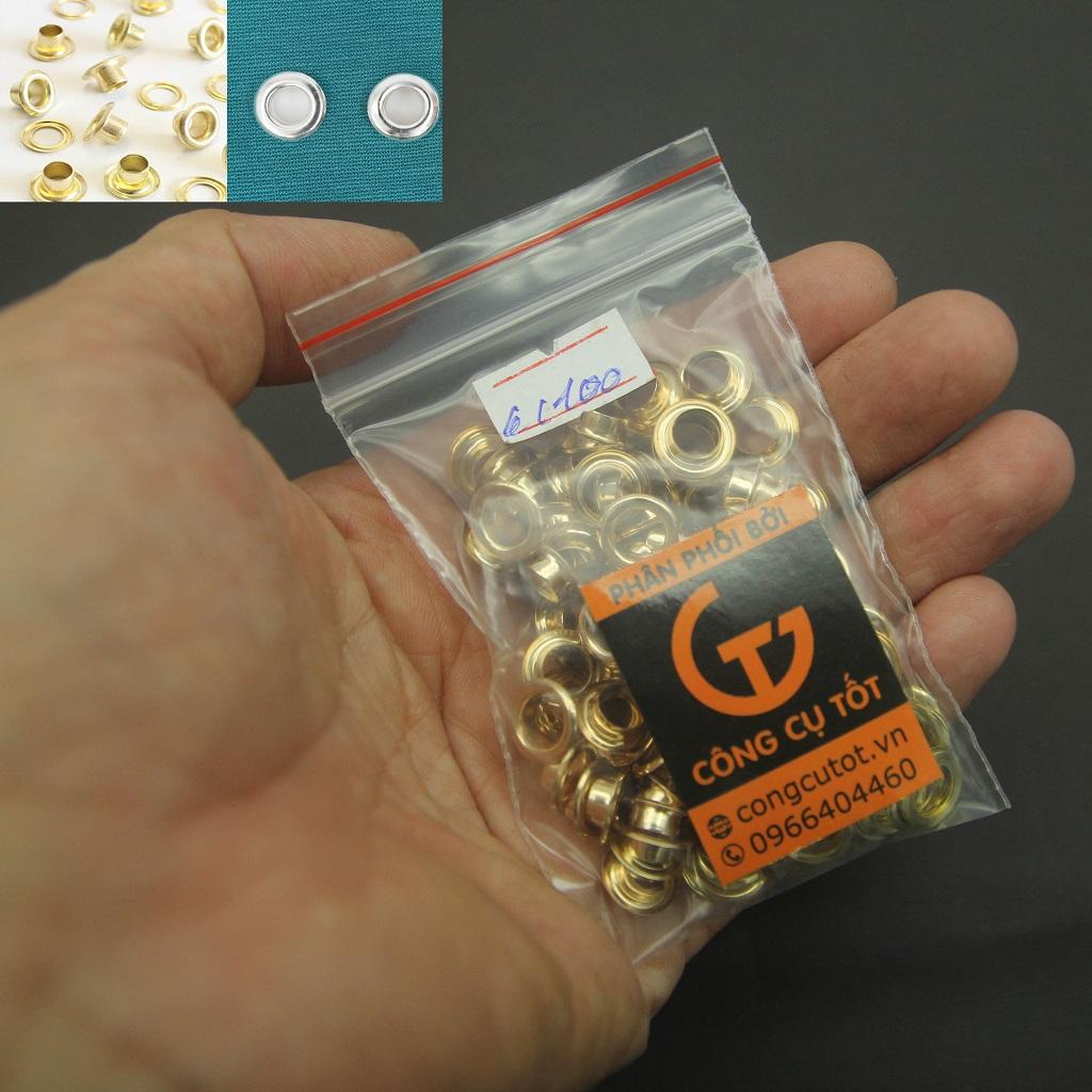 Khoen ô rê 6mm vàng túi 100 cặp (Mắt cáo)