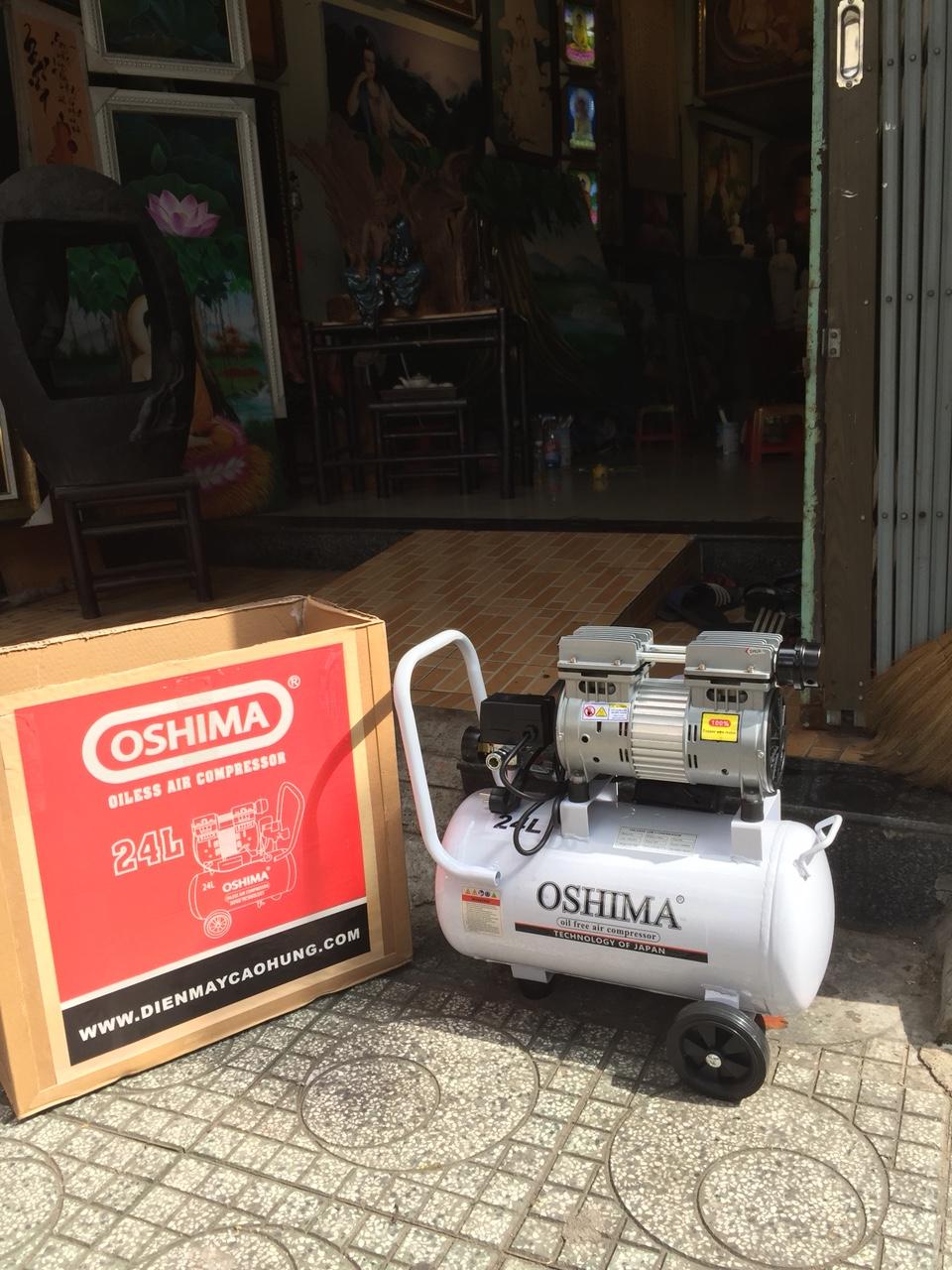 Máy nén khí không dầu oshima 24 lít - kích thước: 505 x 220 x 495 mm